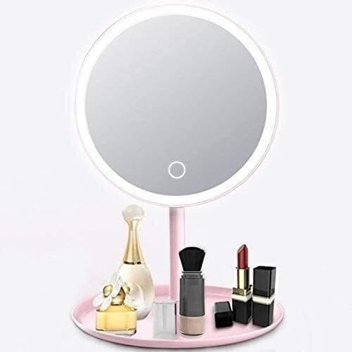 SPECCHIO PER IL TRUCCO ILLUMINATO A LED MAKEUP COSMETICO GIREVOLE LUCE AD ANELLO - 9