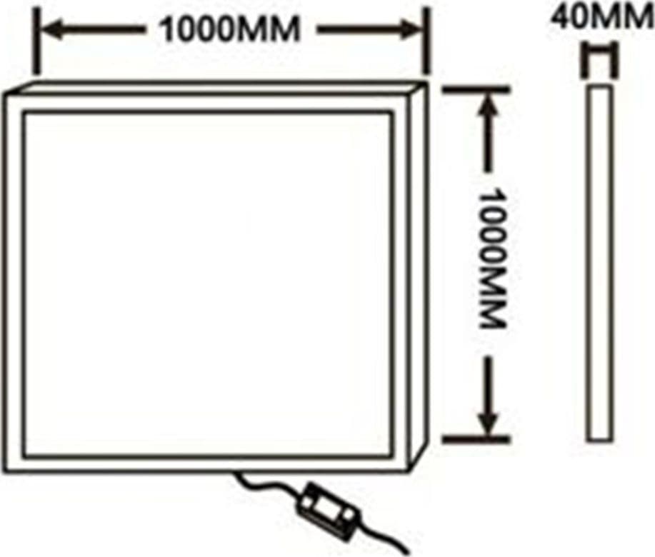 PLAFONIERA LED QUADRATA 60 W PANNELLO 100X100CM LUCE BIANCO FREDDO 6500K PL-1000 - 7