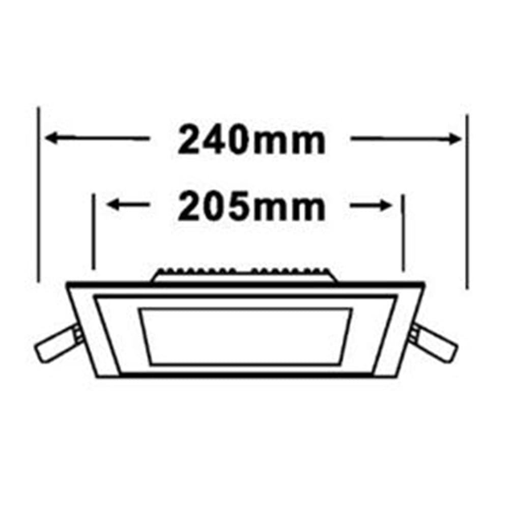 PANNELLO LED SLIM QUADRATO INCASSO 24W CORNICE VETRO CCT 3000K 4000K 6500K P205E-Q3C - 5