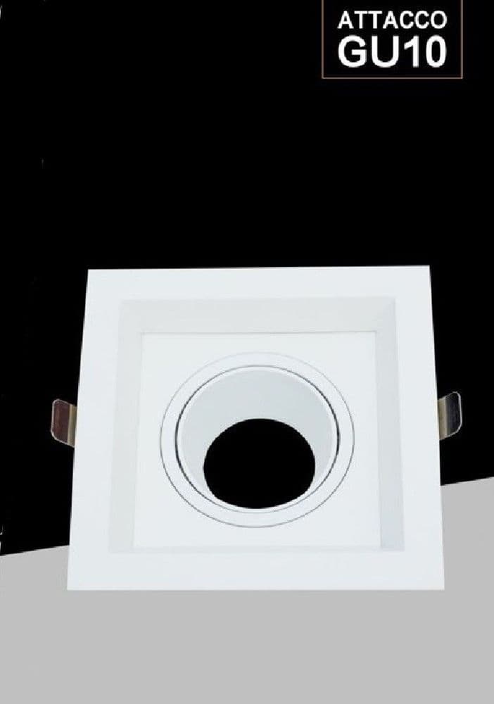 PORTA FARETTO ORIENTABILE DA INCASSO BIANCO PER LAMPADINE GU10 GU5.3 P33-GU10-B1 - 3