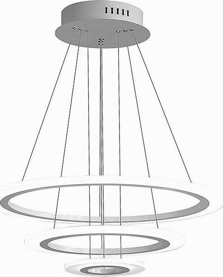 LAMPADARIO MODERNO LED A SOSPENSIONE 68W 3 CERCHI REGOLABILE DIMMERABILE A66-B3C - 11