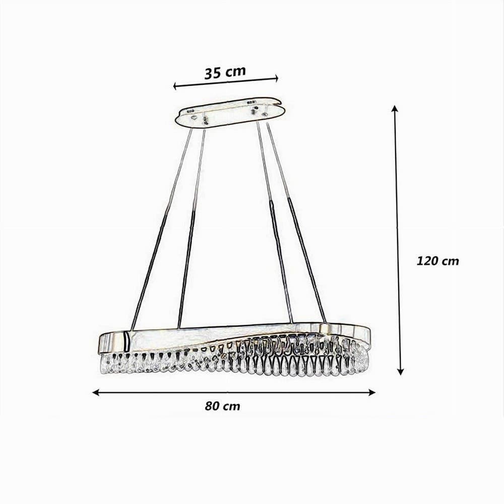LAMPADARIO LED A SOSPENSIONE ORO 45W CON CRISTALLI CONTEMPORANEO LUCE FREDDA B77 - 4