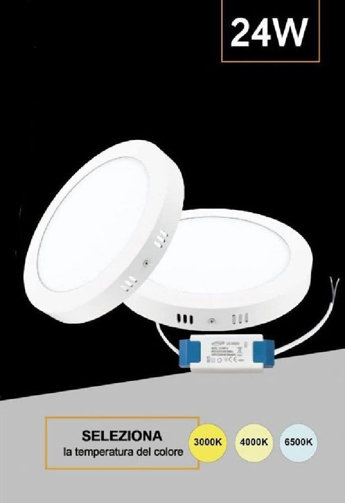 PLAFONIERA PANNELLO LED 24 WATT ROTONDO CCT TRE COLORAZIONE DI LUCE P300B-T3C - 10
