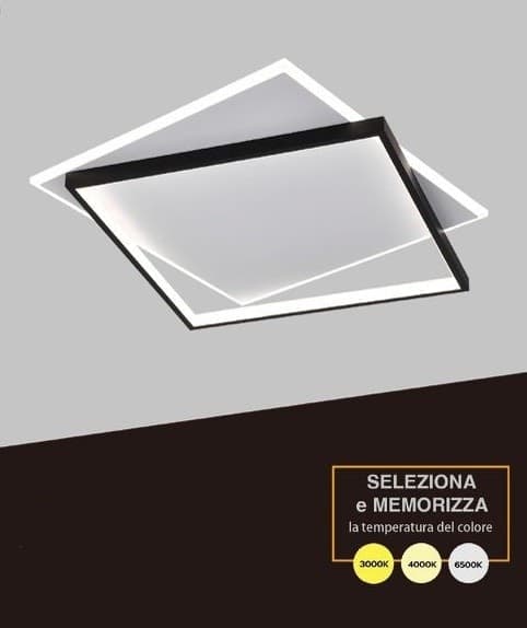 PLAFONIERA DA SOFFITTO QUADRATA 39 W LAMPADA DIMMERABILE 3 COLORI DI LUCE C57-3C - 7