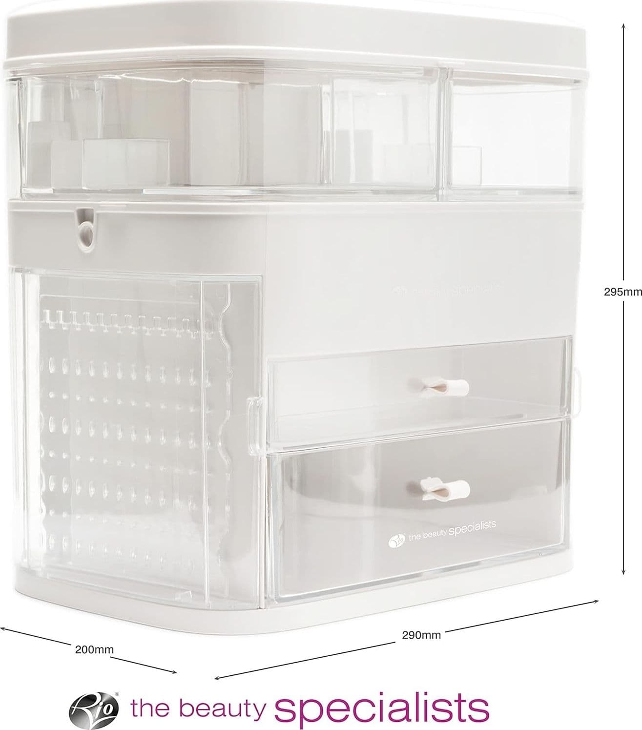 ORGANIZER BEAUTY CASE PORTA TRUCCO ACCESSORI GIOIELLI CON SPECCHIO LED CASSETTI - 9