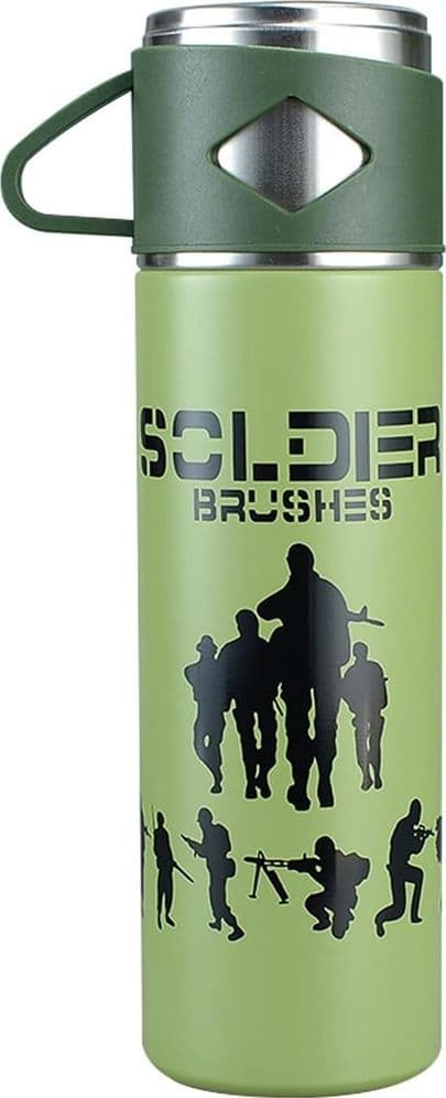 BORRACCIA TERMICA 500ML IN ACCIAIO INOX CON TAZZA MANICO PER BEVANDE CALDE FREDDE - 65