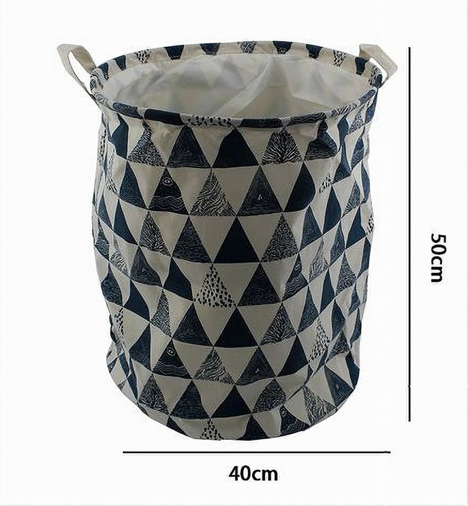 CESTO PORTA BIANCHERIA VESTITI SPORCHI PIEGHEVOLE MOTIVO TRIANGOLI 40X50CM 10477 - 5