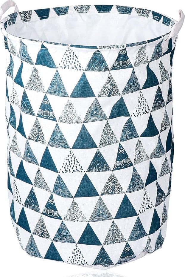CESTO PORTA BIANCHERIA VESTITI SPORCHI PIEGHEVOLE MOTIVO TRIANGOLI 35X45CM 10476 - 5