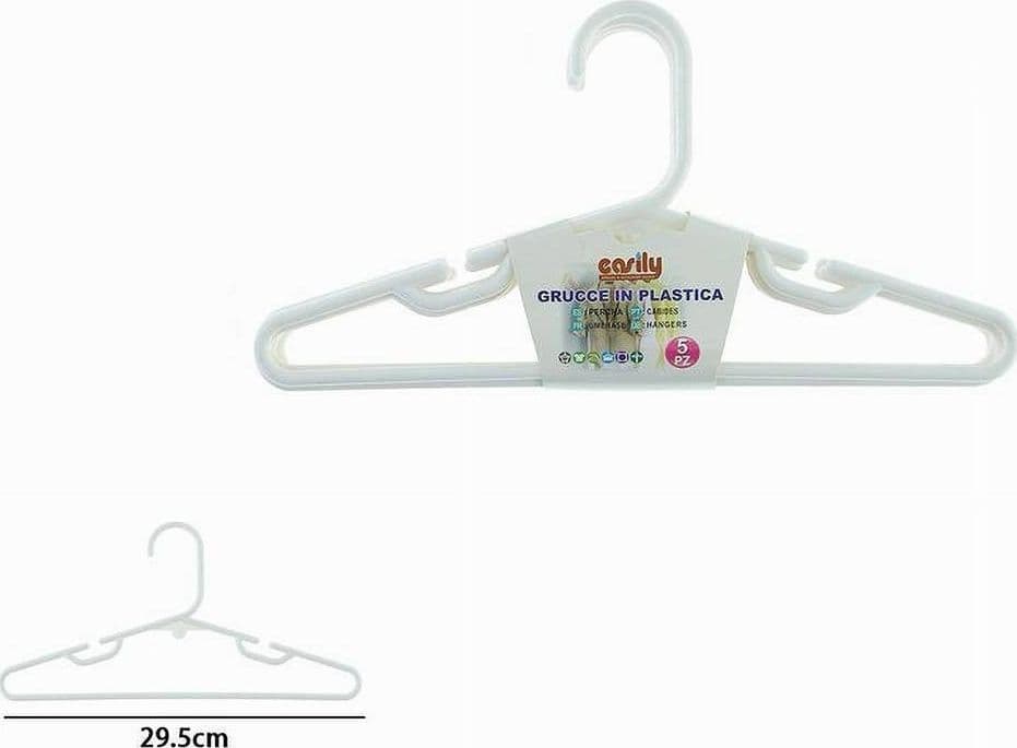 SET 5PZ GRUCCE STAMPELLE APPENDIABITO IN PLASTICA BIANCA VESTITI PANTALONI 87680 - 2