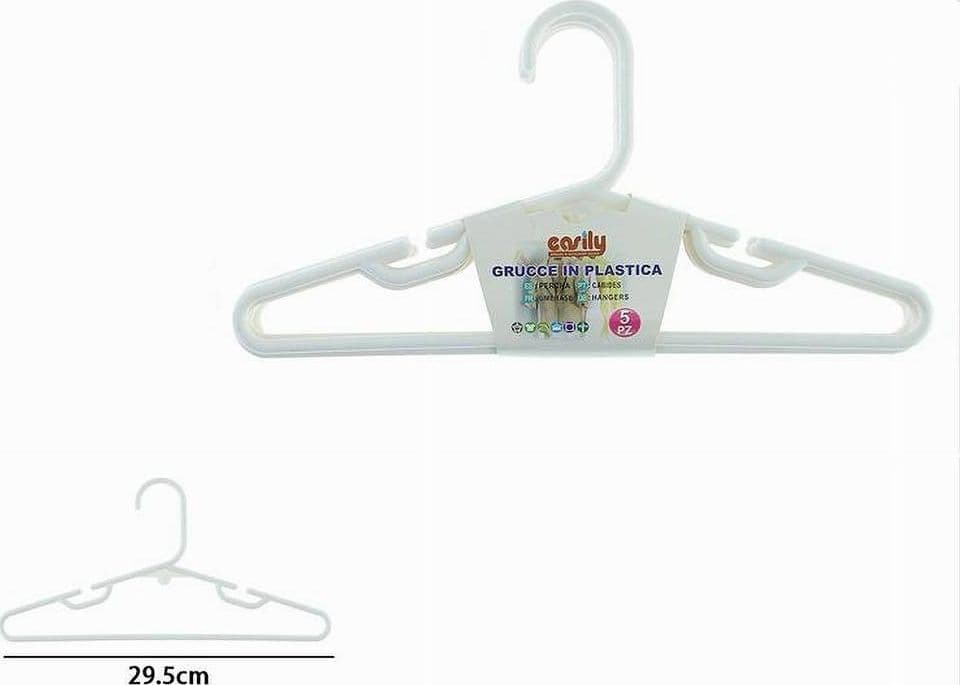 SET 5PZ GRUCCE STAMPELLE APPENDIABITO IN PLASTICA BIANCA VESTITI PANTALONI 87680 - 2