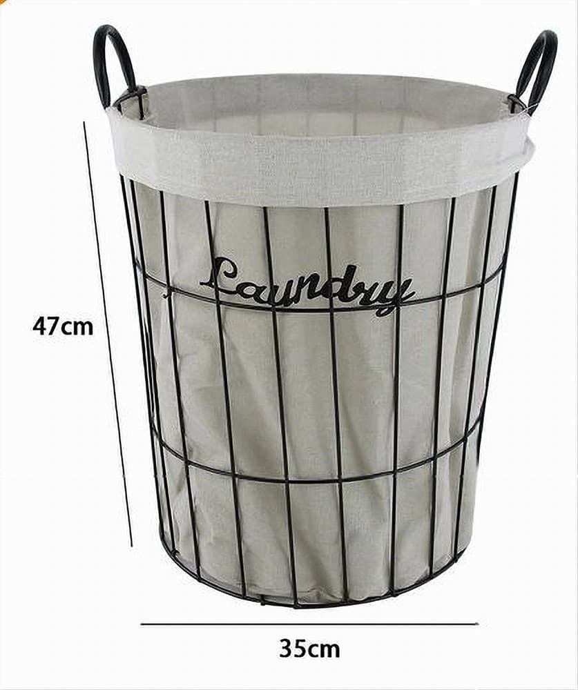 CESTO PORTA BIANCHERIA CONTENITORE IN TESSUTO CON STRUTTURA METALLO BAGNO 10632 - 3