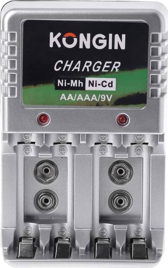 CARICABATTERIE PER BATTERIE PILE RICARICABILI CARICA BATTERIA AA AAA 9V NI-MH CD - 6