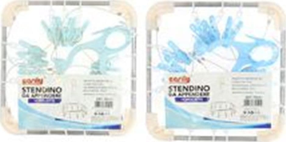 STENDIBIANCHERIA 12 PINZE MOLLETTE QUADRATO STENDINO BIANCHERIA CON GANCIO 79541 - 3