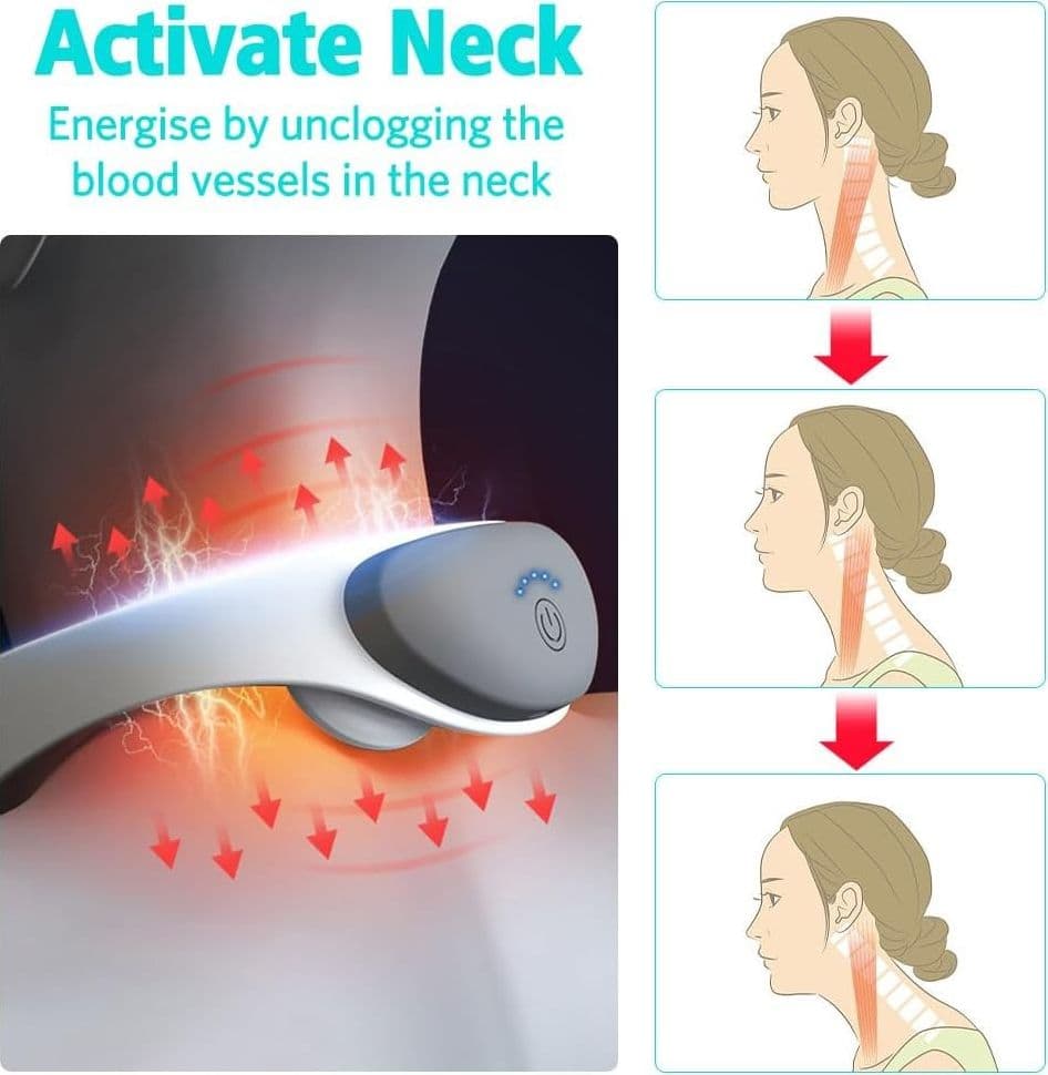 MASSAGGIATORE AD IMPULSI ELETTRICO PER IL COLLO SOLLIEVO MUSCOLARE CERVICALE EMS - 14