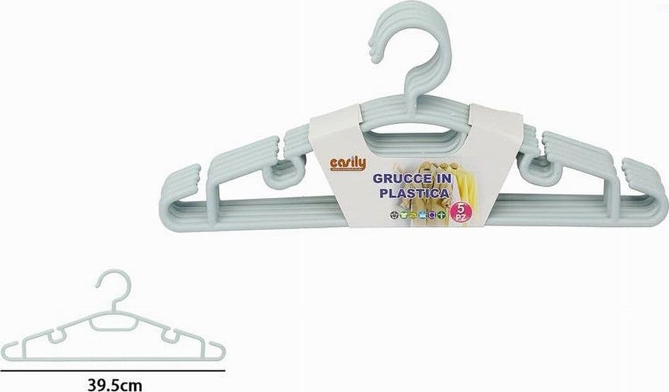 SET 5 PZ GRUCCE STAMPELLE APPENDIABITO PLASTICA VESTITI PANTALONI AZZURRO 79322 - 2