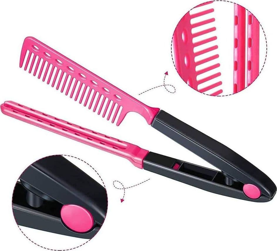KIT ACCONCIATURE PER CAPELLI PETTINE RADDRIZZATORE PIASTRA LISCI ARRICCIACAPELLI - 7
