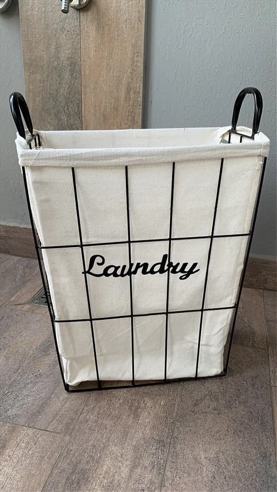 CESTO CONTENITORE PORTABIANCHERIA IN TESSUTO CON STRUTTURA IN METALLO BAGNO 10630 - 5