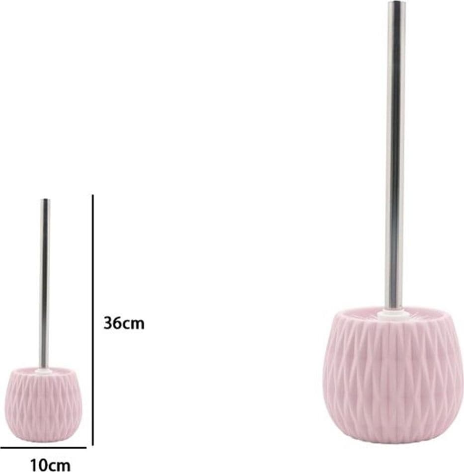 PORTASCOPINO ROSA LAVORATO CON SCOPINO MODERNO ACCESSORIO PER ARREDO BAGNO 79949 - 2