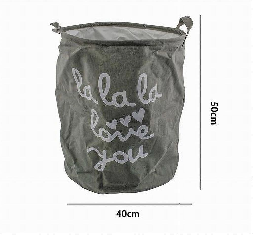 CESTO PORTABIANCHERIA PIEGHEVOLE SCRITTA ORGANIZER VESTITI SPORCHI 40X50CM 10473 - 2