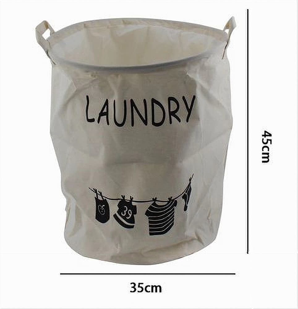 CESTO PORTA BIANCHERIA CON MANICI SACCA PANNI SPORCHI BAGNO CASA 35 X 45CM 10470 - 2