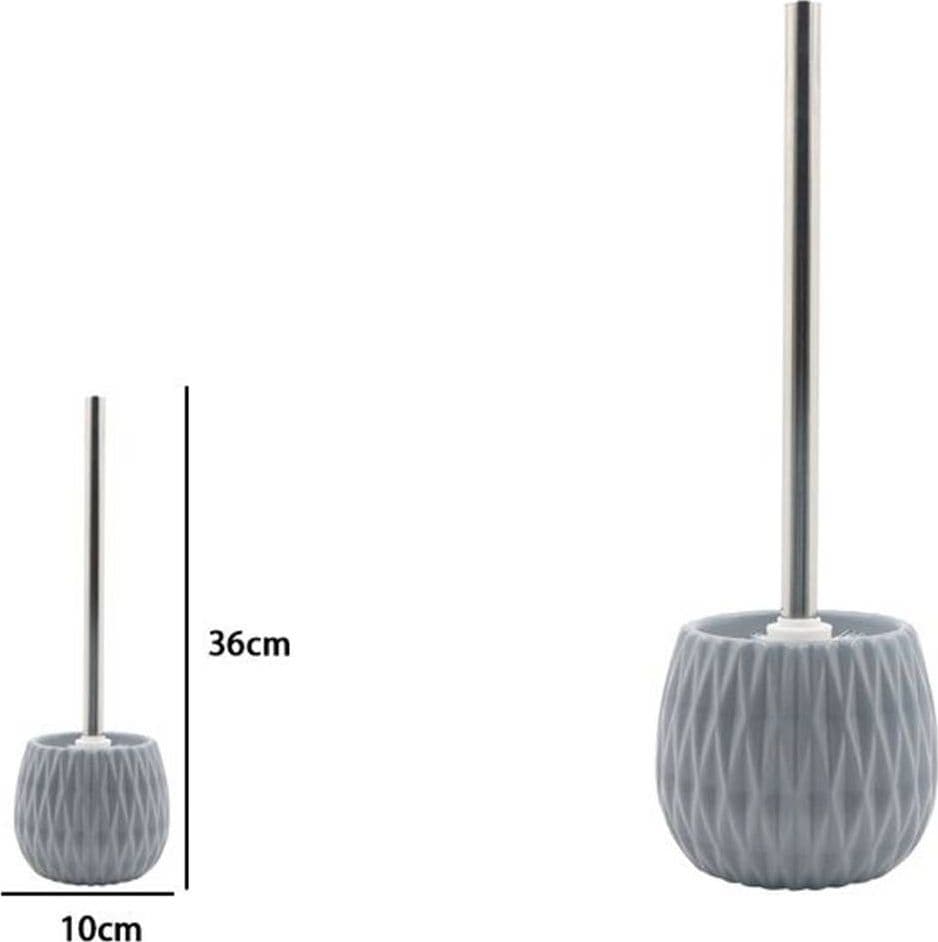 PORTASCOPINO GRIGIO LAVORATO CON SCOPINO ACCESSORIO MODERNO ARREDO BAGNO 79953 - 2