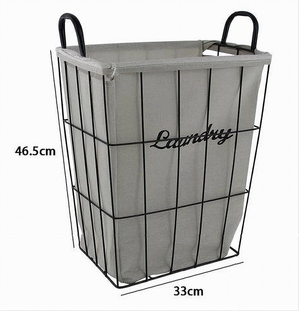 CESTO CONTENITORE PORTA BIANCHERIA IN TESSUTO STRUTTURA IN METALLO BAGNO 10633 - 2