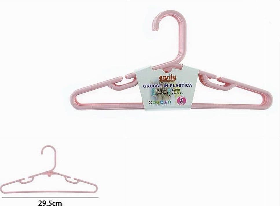 SET 5 PZ GRUCCE STAMPELLE APPENDIABITO IN PLASTICA ROSA VESTITI PANTALONI 87682 - 2