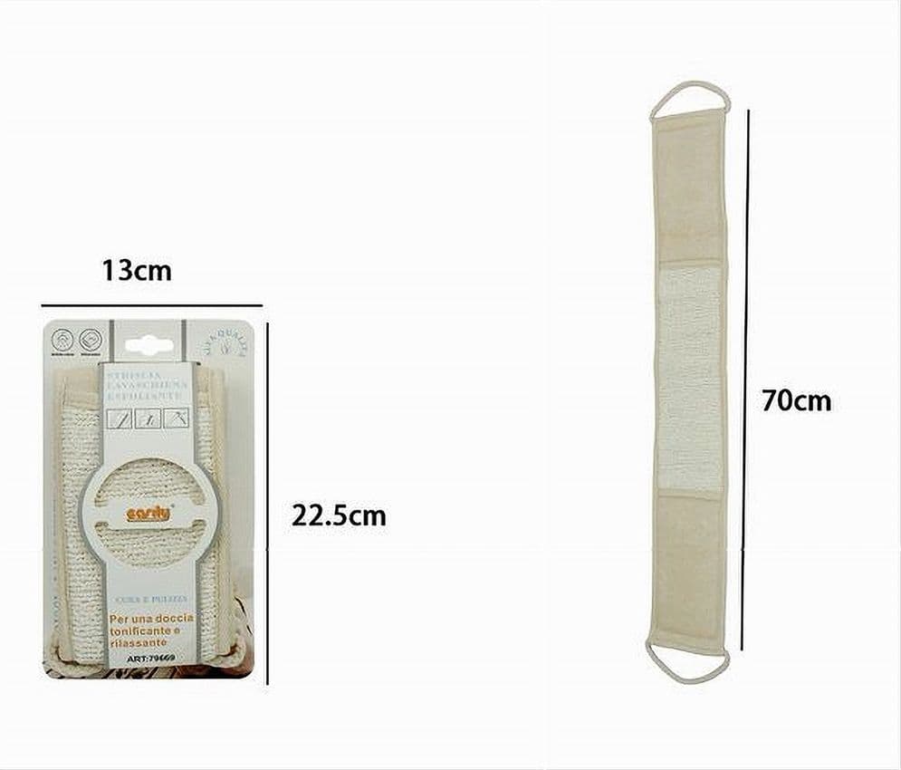 FASCIA SPUGNA LAVASCHIENA ESFOLIANTE BAGNO DOCCIA STRISCIA LAVA SCHIENA BEIGE 79669 - 2