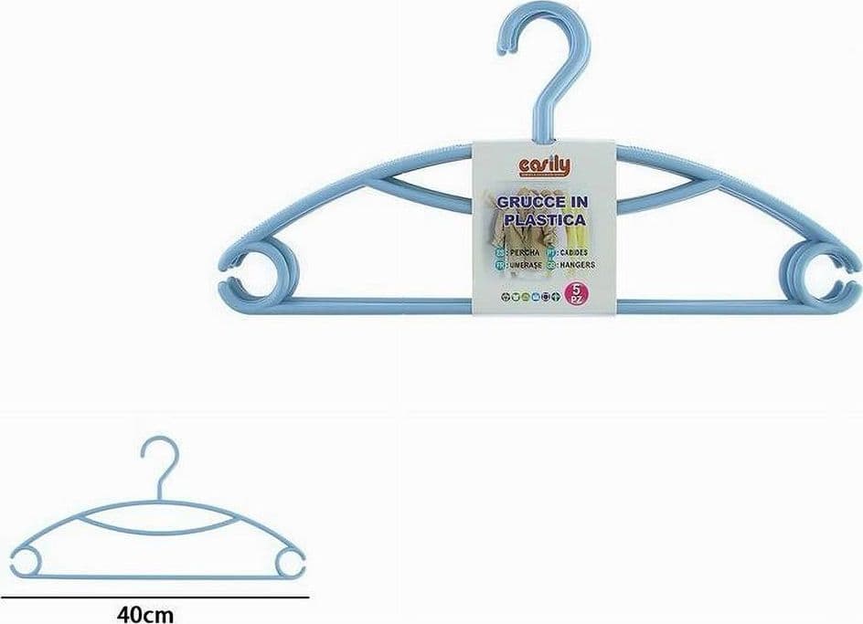 SET 5 PZ GRUCCE STAMPELLE APPENDIABITI PLASTICA CELESTE VESTITI PANTALONI 87686 - 3