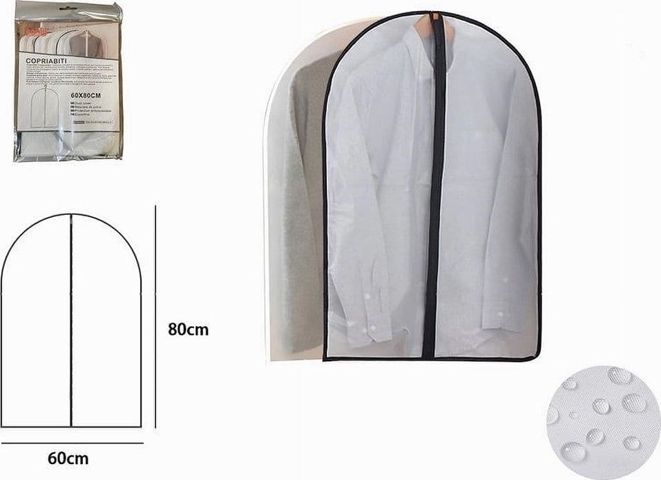 CUSTODIA COPRIABITO FODERA INDUMENTI GIACCA CAPPOTTO CON CERNIERA 60X80CM 87413 - 3