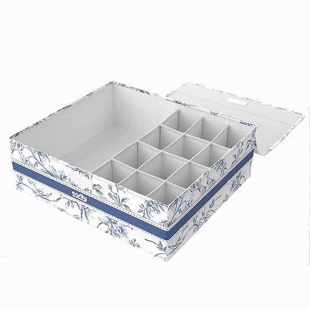 ORGANIZER ARMADIO 12+1 SCOMPARTI SCATOLA SALVASPAZIO 32X28X11 CM FANTASIA 87324 - 6