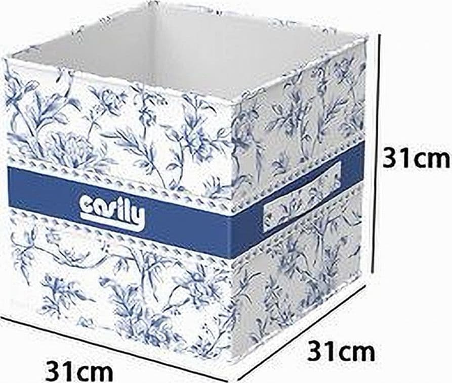 BOX PORTATUTTO SCATOLA SALVASPAZIO CONTENITORE ORGANIZER 31X31X31CM FANTASIA 87312 - 6