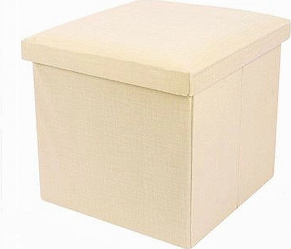 POUF PUFF CONTENITORE IMBOTTITO PORTAOGGETTI SALVASPAZIO SEDUTA 38X38X35CM 79420 - 4