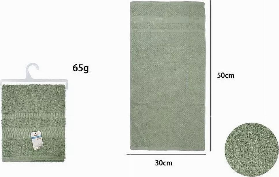 ASCIUGAMANO DA BAGNO OSPITE IN COTONE MORBIDA 30 X 50 CM 65GR COLORE VERDE 79490 - 2