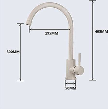 MISCELATORE RUBINETTO LAVELLO CUCINA CANNA ALTA AVENA FRAGRANITE MARRONE BEIGE - 5