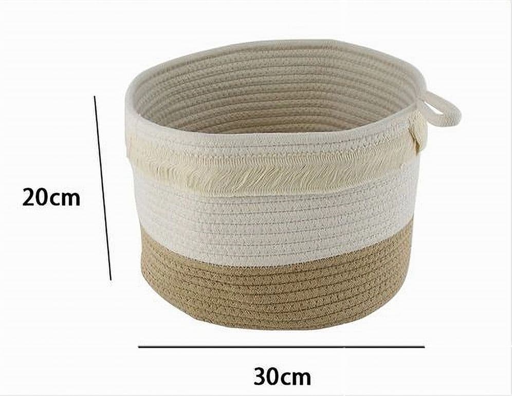 CESTINO PORTA BIANCHERIA OGGETTI CORDA INTRECCIATA CESTO ORGANIZER 30X20CM 10653 - 2