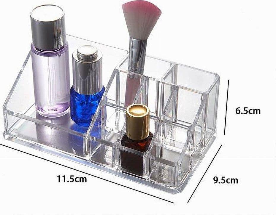 ORGANIZER BOX TRASPARENTE 9 SCOMPARTI POSTI PER TRUCCHI COSMETICI MAKE UP 10248 - 3