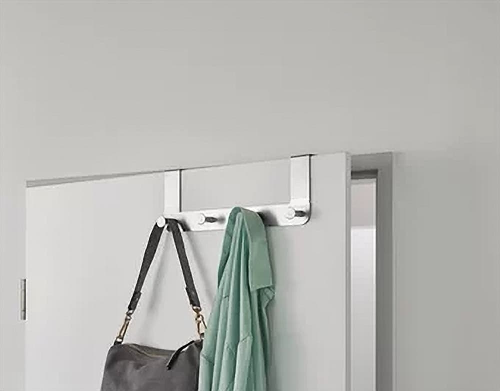 APPENDIABITI DA PORTA CON 4 GANCI 27X11.5CM SILVER PER ASCIUGAMANI VESTITI 87785 - 5
