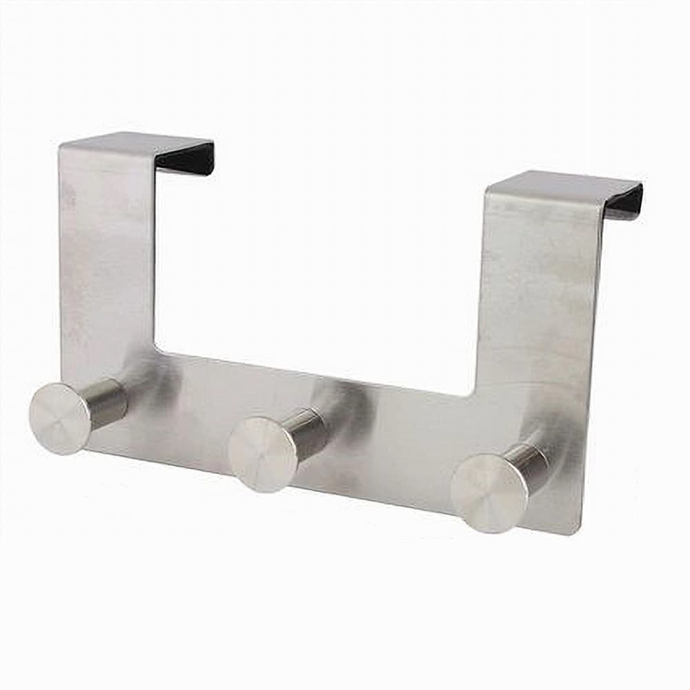 APPENDIABITI DA PORTA CON 3 GANCI 19.5 X 11.5CM SILVER ASCIUGAMANI VESTITI 87784 - 2