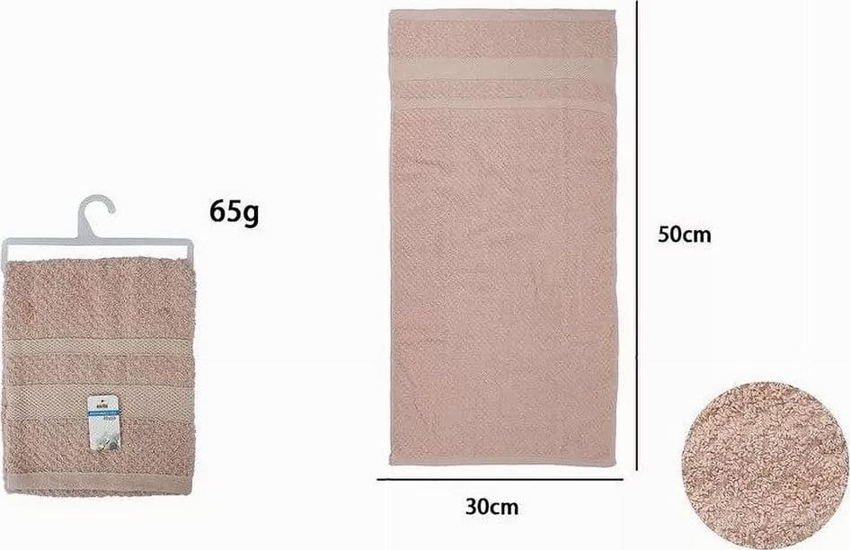 ASCIUGAMANO DA BAGNO OSPITE IN COTONE MORBIDA 30 X 50 CM 65 GR COLORE ROSA 79487 - 2