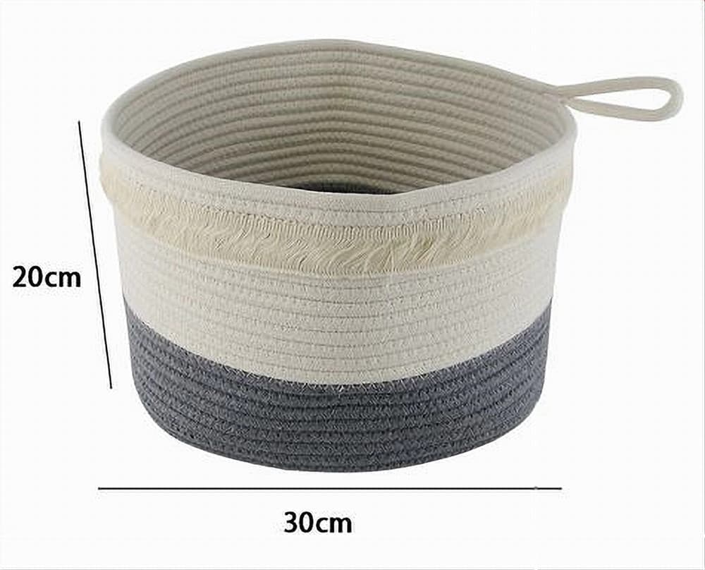 CESTINO PORTABIANCHERIA OGGETTI CORDA INTRECCIATA CESTO ORGANIZER 30X20 CM 10656 - 2