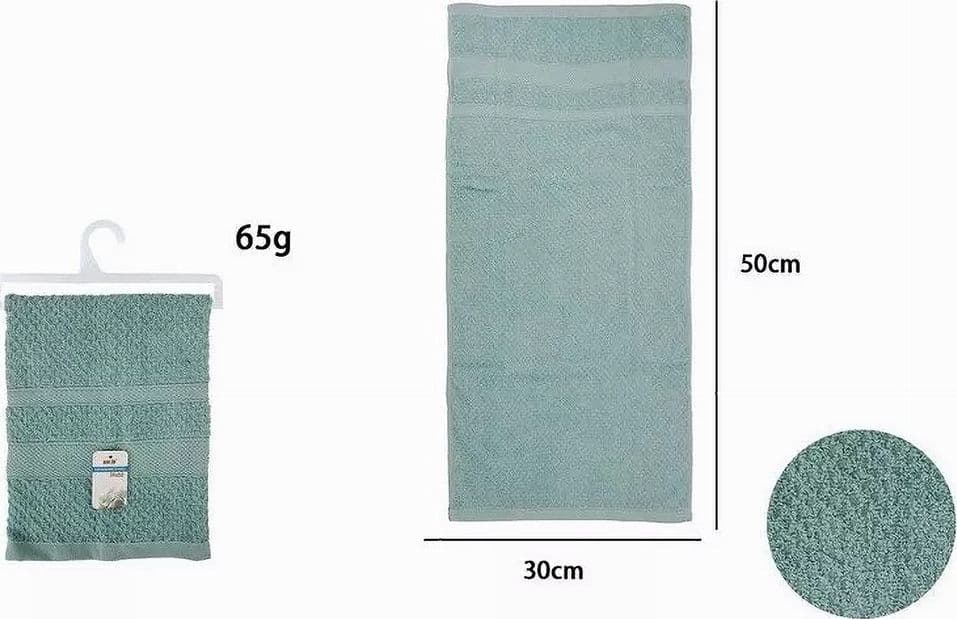 ASCIUGAMANO DA BAGNO OSPITE IN COTONE MORBIDA 30X50CM 65GR COLORE CELESTE 79496 - 2