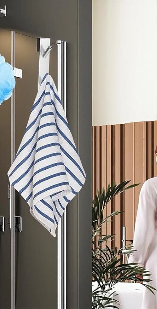 GANCIO DOPPIO PER PORTA BOX DOCCIA PER APPENDERE ASCIUGAMANI BAGNO 4X18 CM 87766 - 10