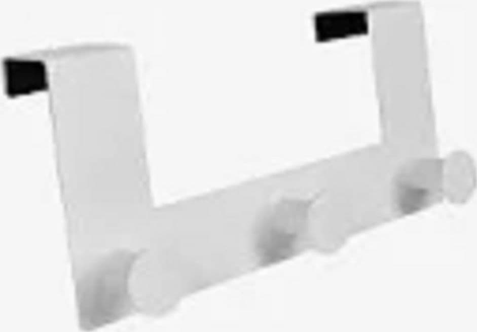 APPENDIABITI DA PORTA CON 3 GANCI 19.5X11.5 CM BIANCO ASCIUGAMANI VESTITI 87780 - 5
