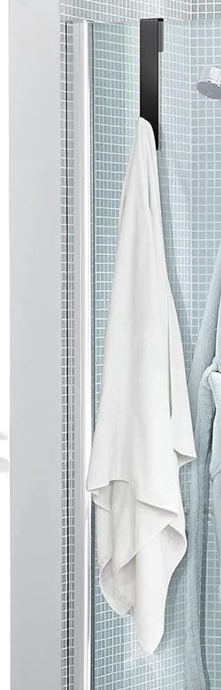 GANCIO PER BOX DOCCIA APPENDI ASCIUGAMANO ACCAPPATOIO BAGNO 4 X 18 CM NERO 87770 - 9