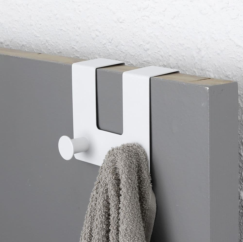 APPENDIABITI DA PORTA CON 2 GANCI 12.5X11.5 CM BIANCO ASCIUGAMANI VESTITI 87779 - 4