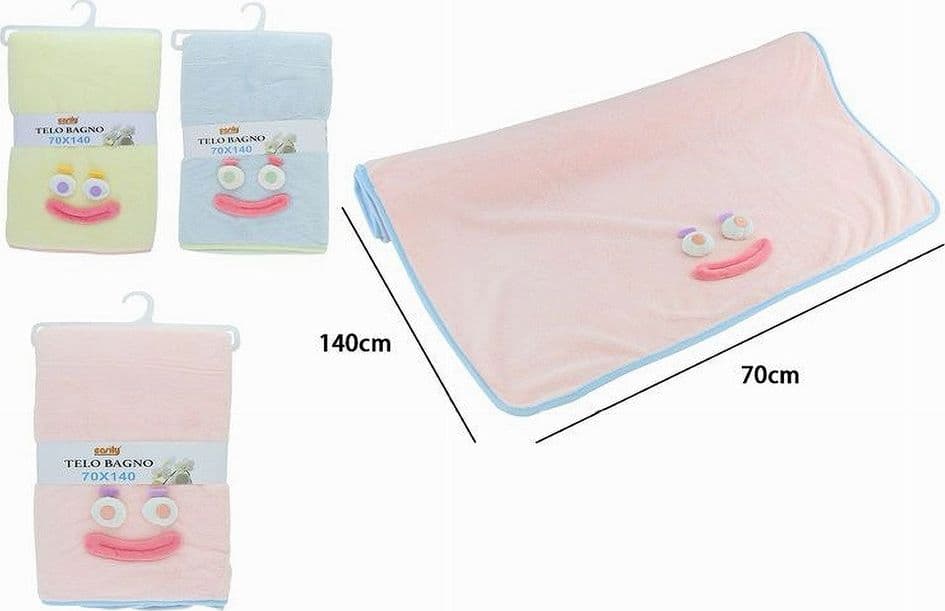 TELO BAGNO ASCIUGAMANO 70X140 CM DA DOCCIA IN TESSUTO CON FACCIA 3 COLORI 10738 - 2