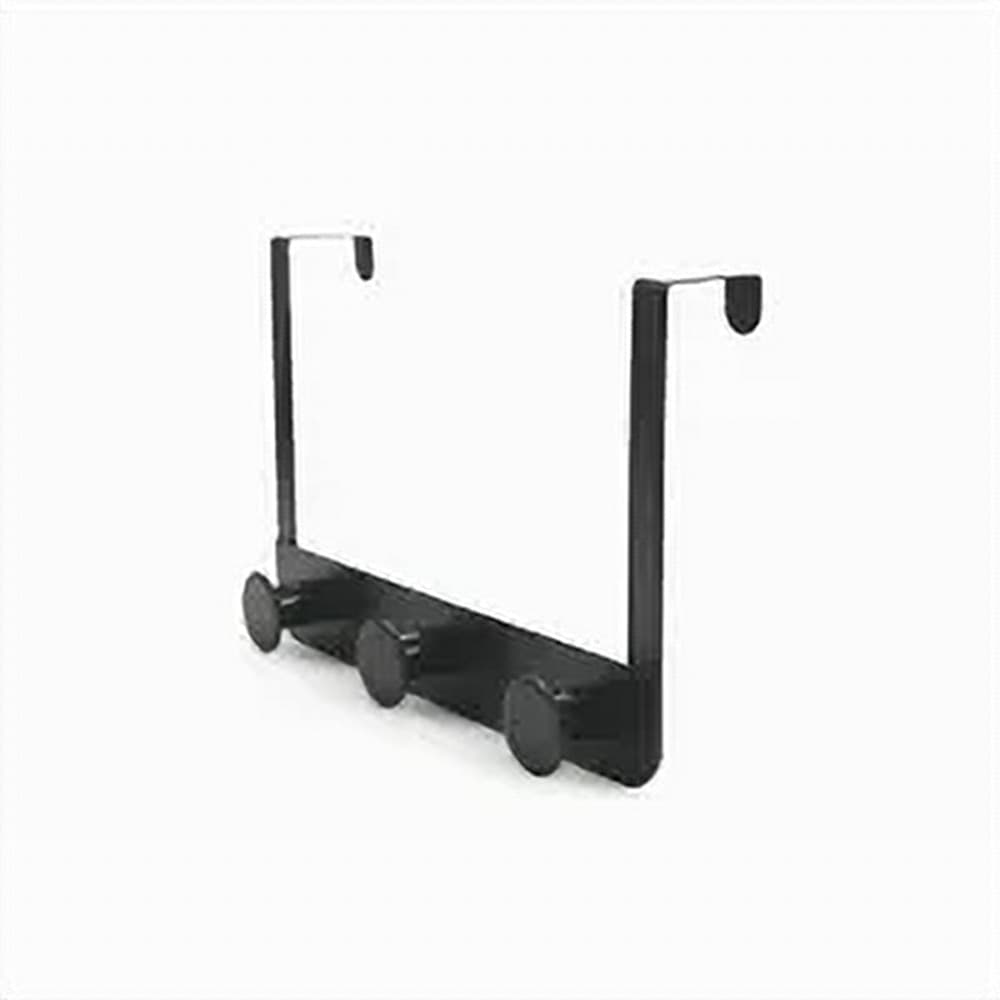 APPENDIABITI DA PORTA CON 3 GANCI 19.5X11.5CM NERO PER ASCIUGAMANI VESTITI 87776 - 6