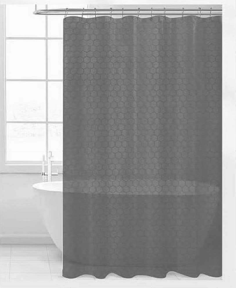 TENDA DOCCIA VASCA BAGNO EFFETTO 3D A NIDO D'APE GRIGIO 180X200CM 12 GANCI 87605 - 3