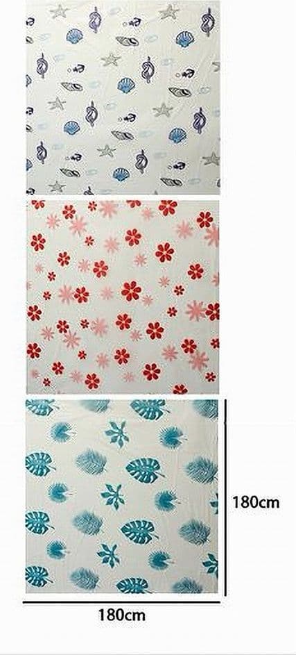 TENDA PER DOCCIA VARIE FANTASIE IMPERMEABILE 180X180CM CON 12 ANELLI BAGNO 59825 - 3